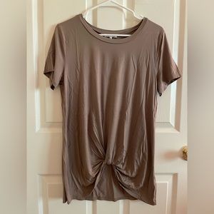 Brown Knotted Tee